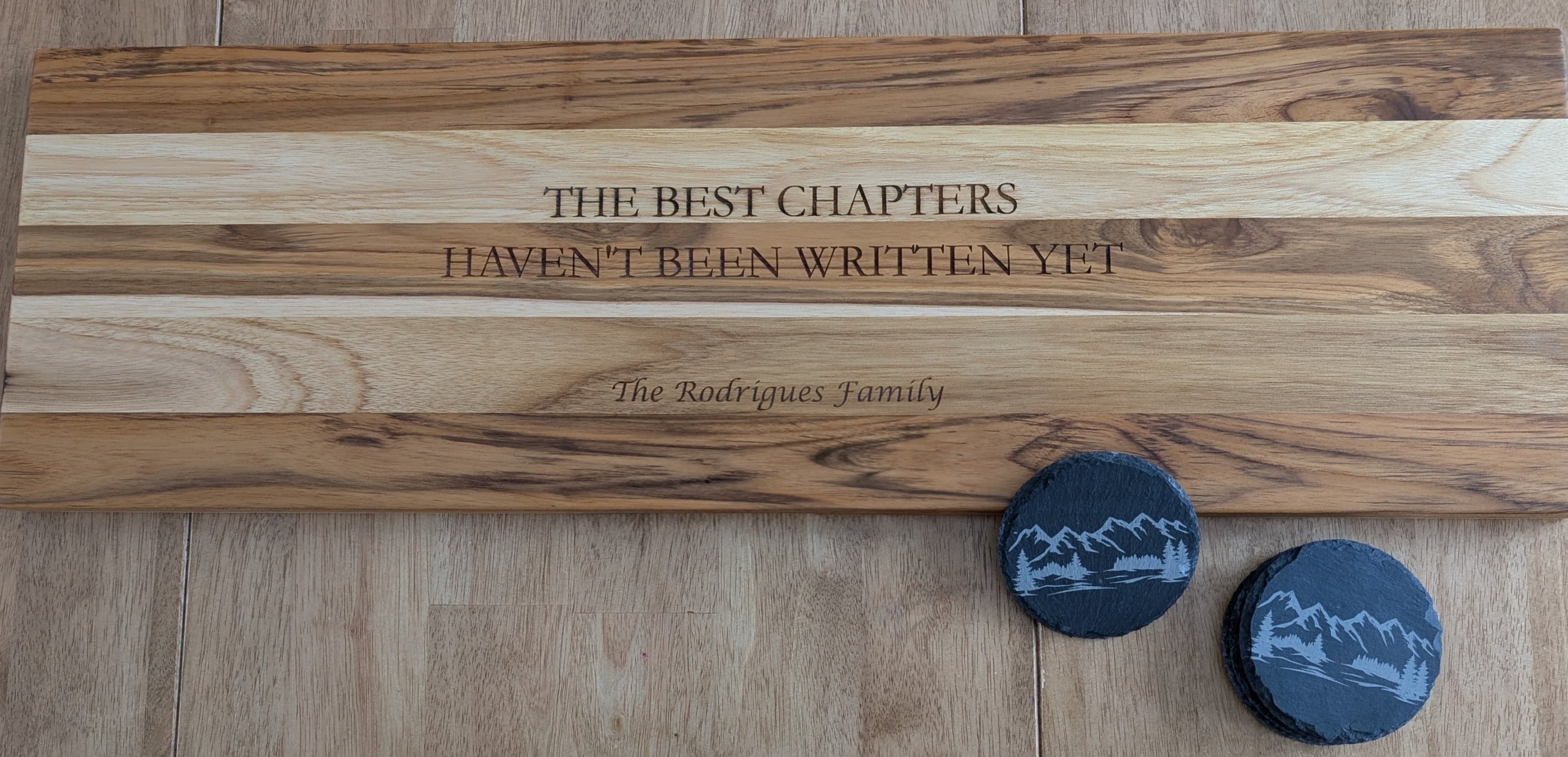 Realtor closing gift - charcuterie board with coasters