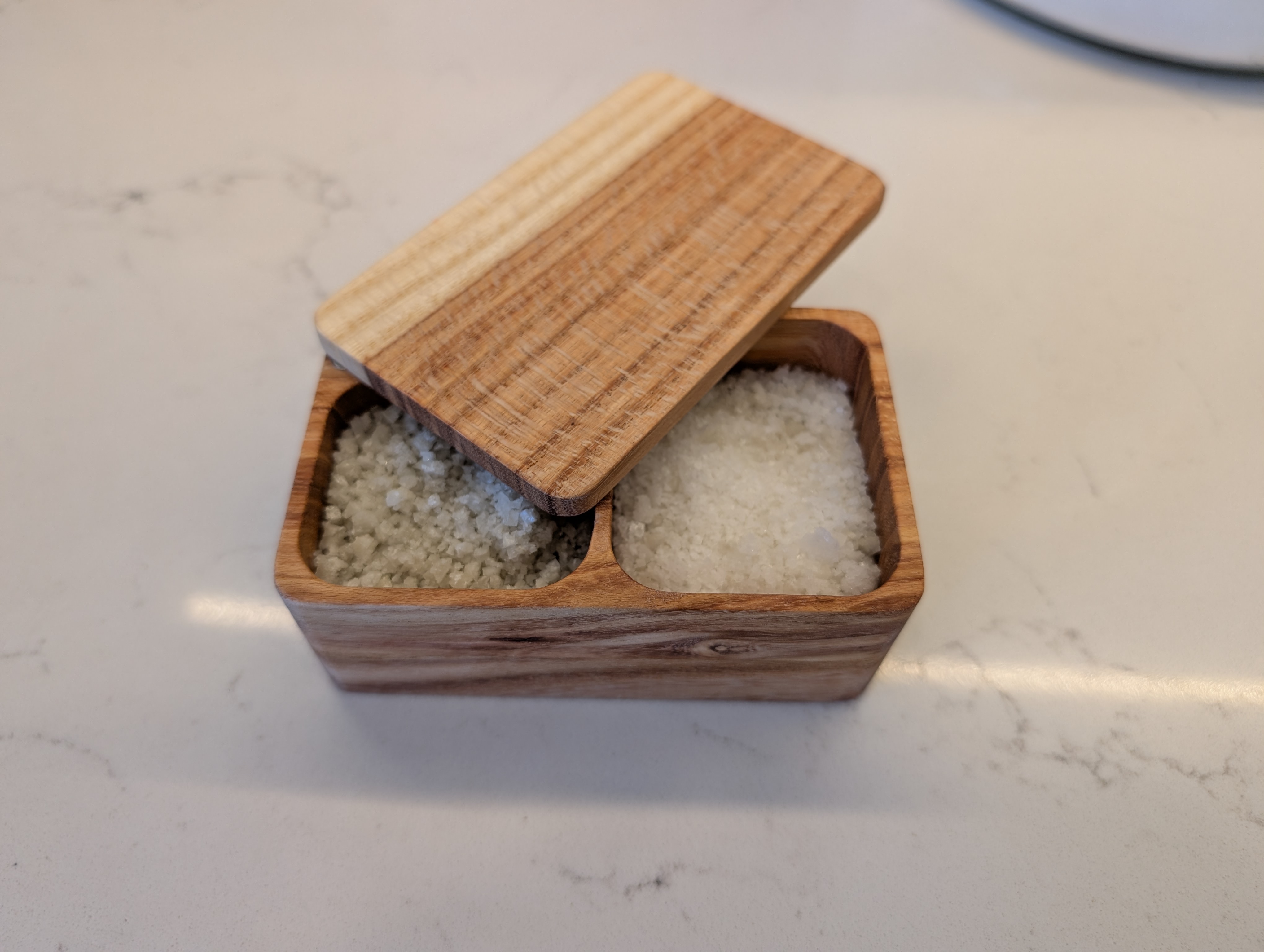 Custom CNC carved salt cellar - lid detail